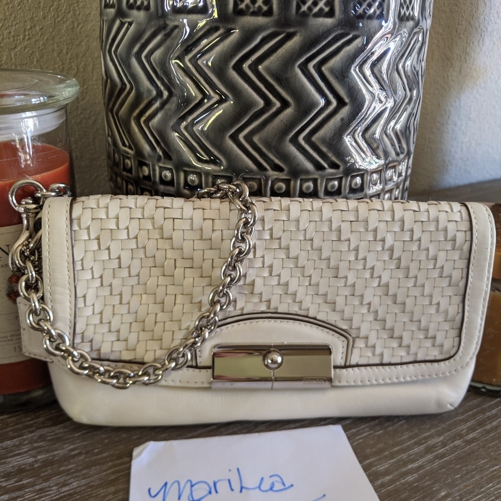 Coach Kristen Woven Leather wristlet